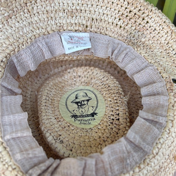 Women’s Vintage Panama Jack Natural Woven 100% Straw Hat - Picture 3 of 5